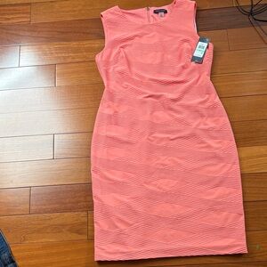 Calvin Klein Coral Textured Midi Dress